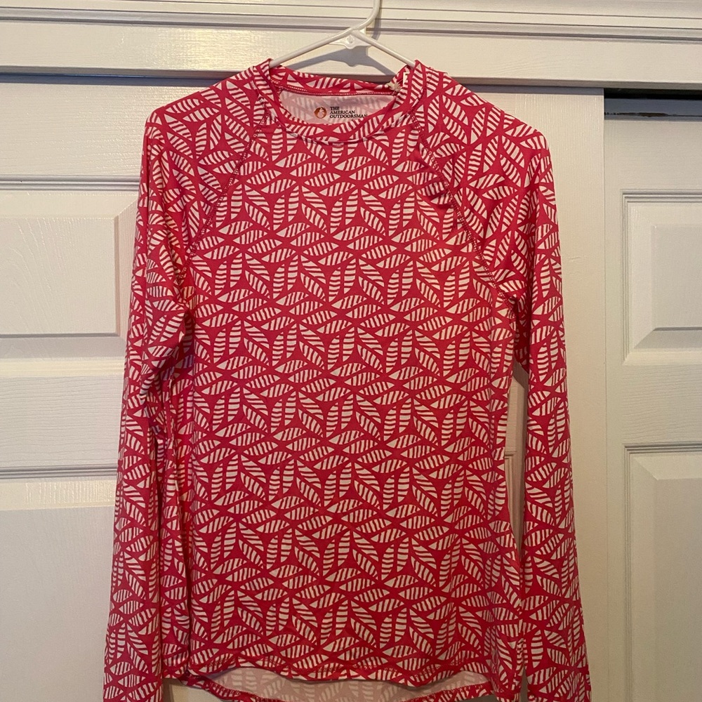 NWT American Outdoorsman Women’s Sunshirt Pink & White SPF 40+